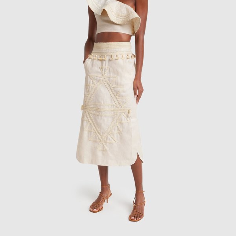 GOOP x JOHANNA ORTIZ “Ancestral Celebrations Midi Skirt- Ecru”